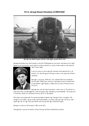 A preview of a PDF biography for Stockdale, George Edward